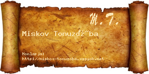 Miskov Tonuzóba névjegykártya
